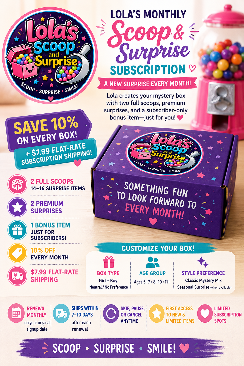 Lola’s Monthly Scoop & Surprise Subscription